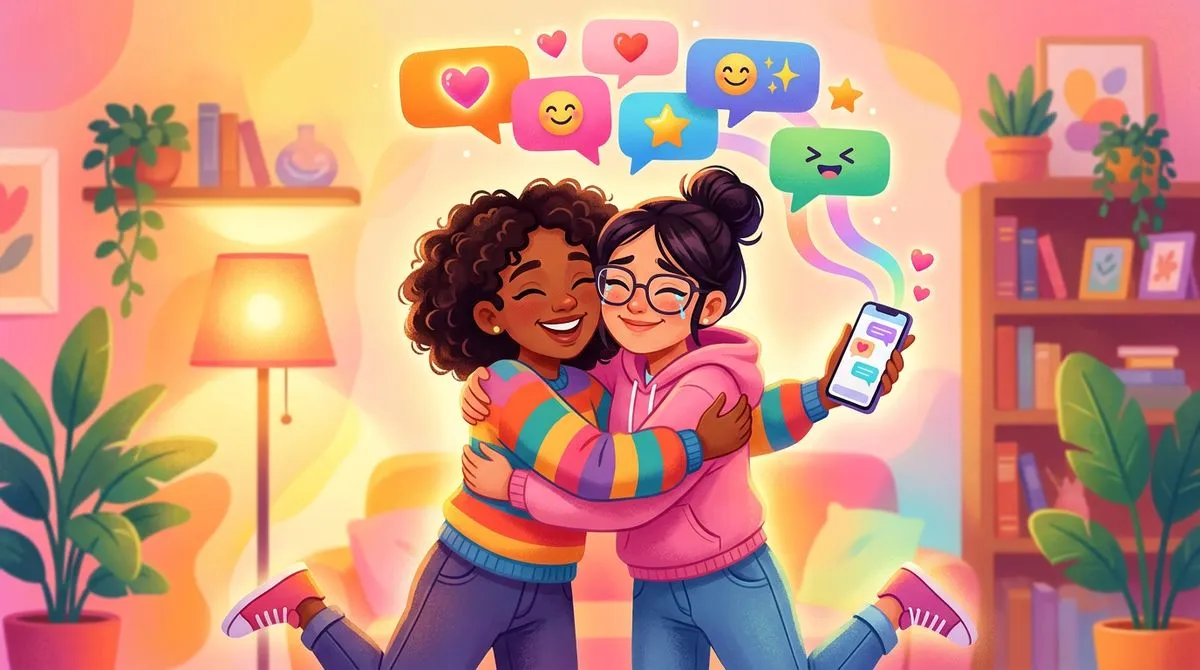 友達に穏やかに気持ちを打ち明ける人のイラスト