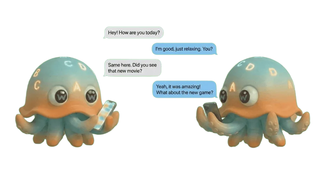 友達同士が英語でチャットしているイメージ