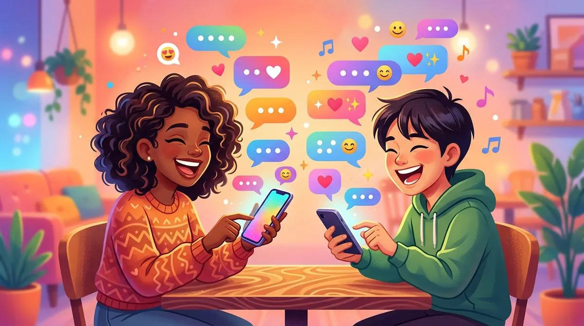 楽しそうに長話をしている友達のイラスト