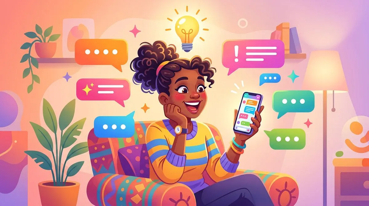 英語で話しながら一生懸命言葉を探している人のイラスト