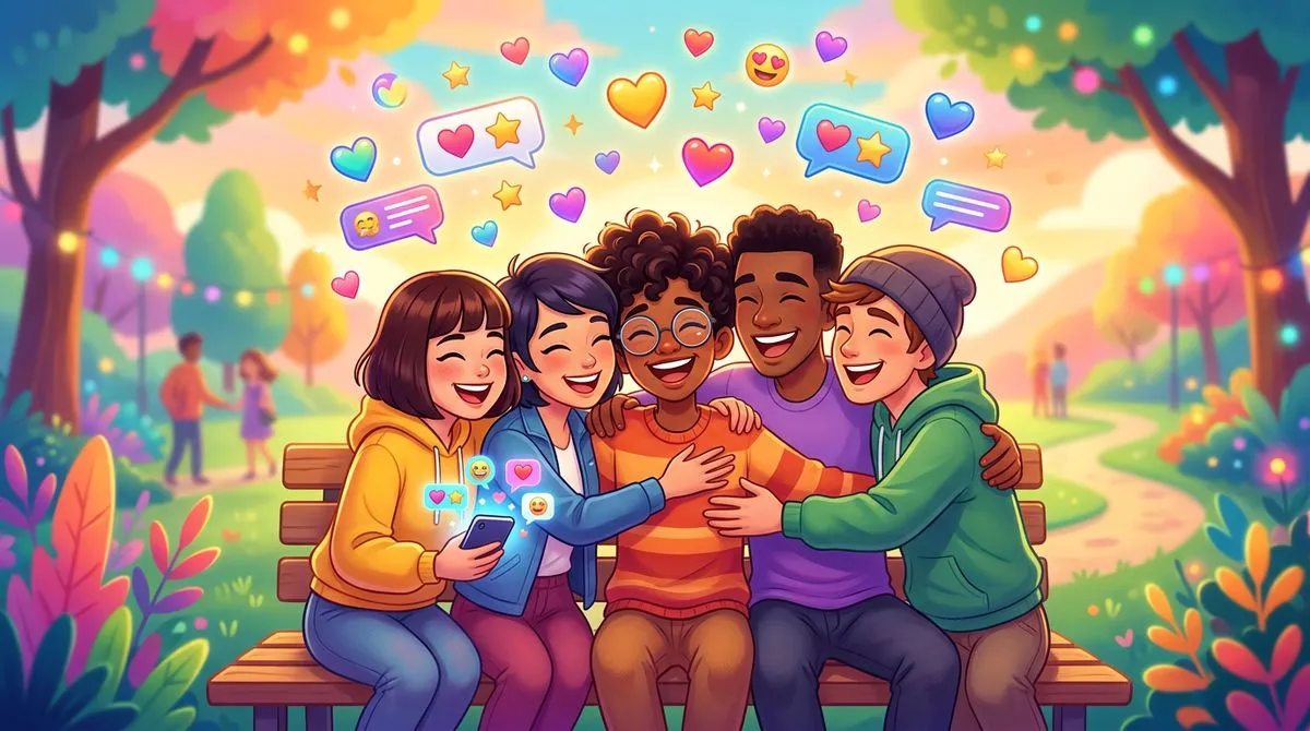 気持ちを分かち合う友達のイラスト