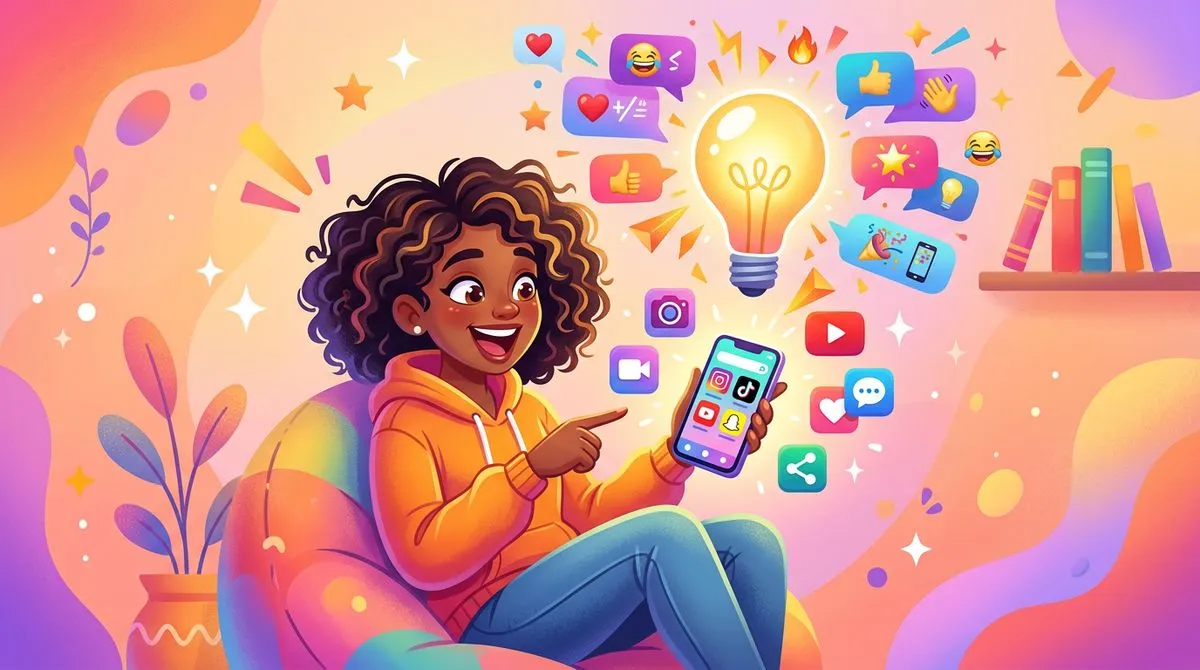 SNSスラングを理解した瞬間のイラスト